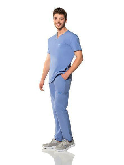 Comfy Master – Cosmo Açık Mavi Erkek Tek Kargo Pantolon Medikal Üniforma - Comfy Master Outlet
