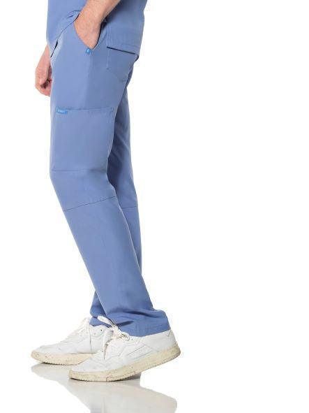 Comfy Master – Cosmo Açık Mavi Erkek Tek Kargo Pantolon Medikal Üniforma - Comfy Master Outlet