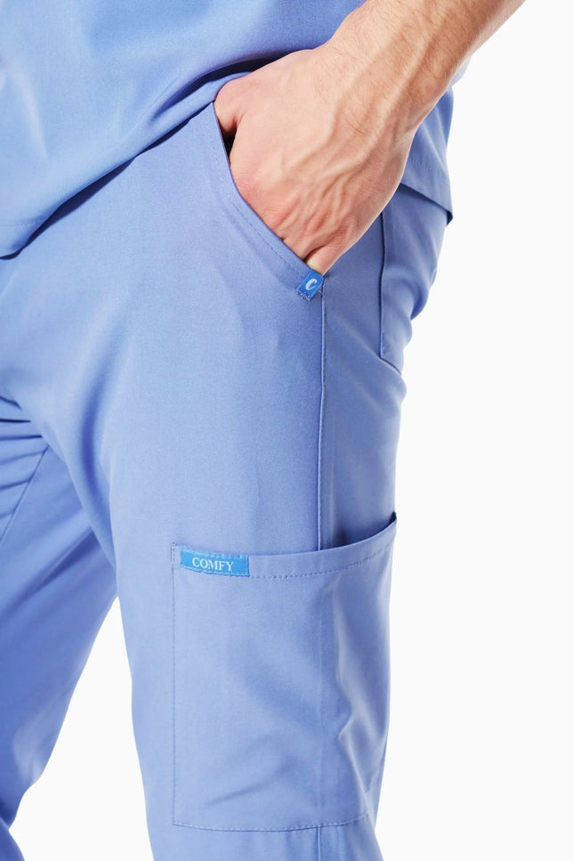 Cosmo Açık Mavi Erkek Tek Kargo Pantolon Medikal Üniforma - Comfy Master