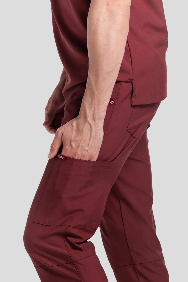 Cosmo Bordo Erkek Tek Kargo Pantolon Medikal Üniforma - Comfy Master