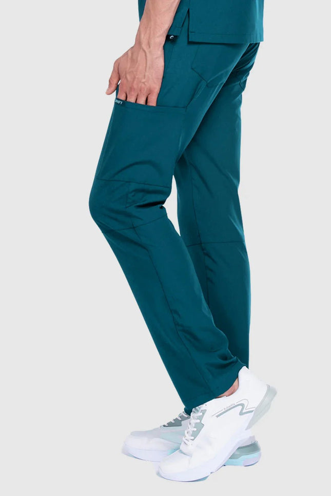 Yeşil medikal forma pantolonu, 4 yöne esnek, rahat hareket için tasarlandı