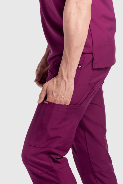 Cosmo Vişne Erkek Tek Kargo Pantolon Medikal Üniforma - Comfy Master