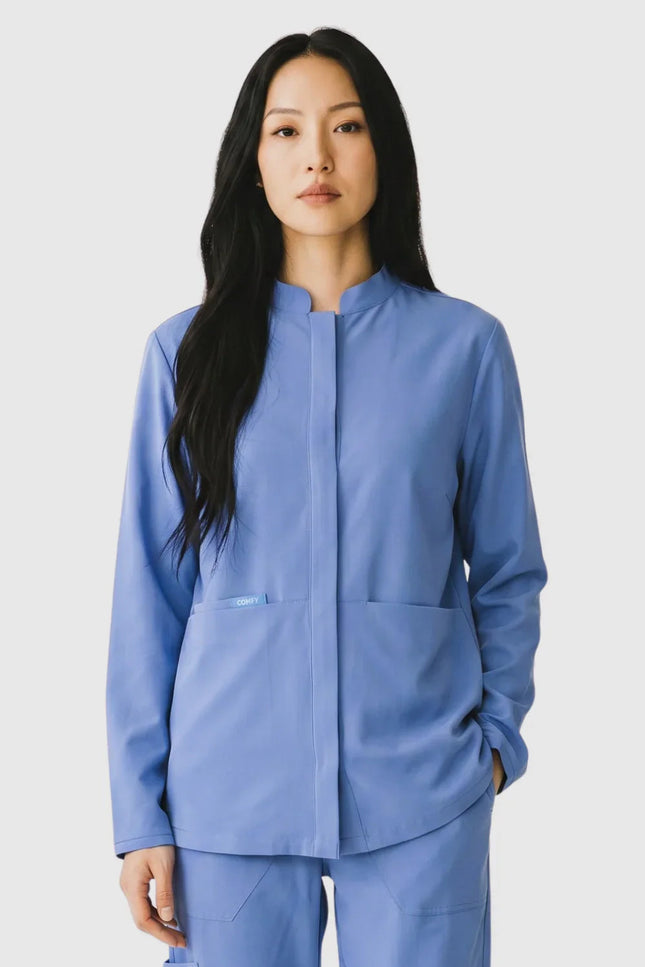 Defne Kadın Uzun Kol Tek Üst Açık Mavi - Comfy Master