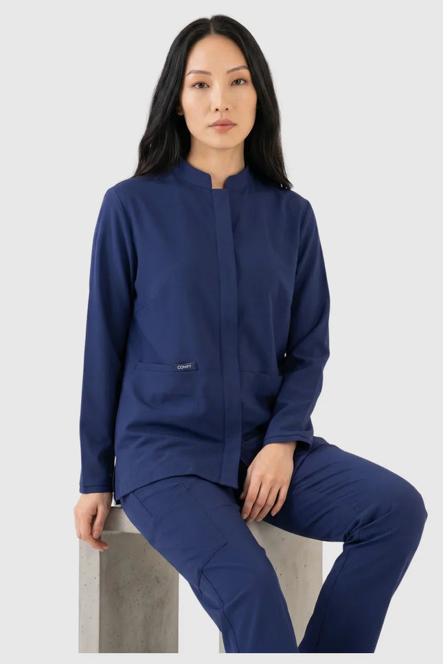 Defne Kadın Uzun Kol Tek Üst Lacivert - Comfy Master