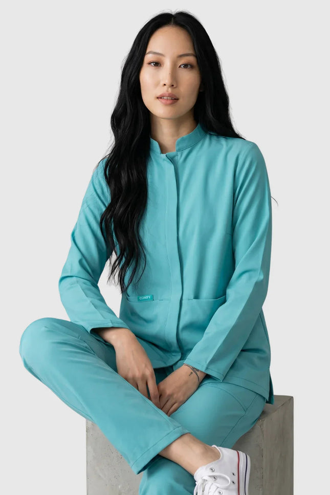 Defne Kadın Uzun Kol Tek Üst Turkuaz - Comfy Master