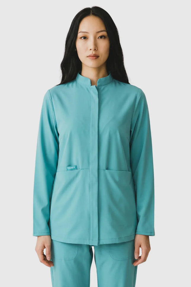 Defne Kadın Uzun Kol Tek Üst Turkuaz - Comfy Master