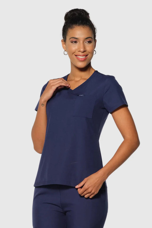 Euphoria Damla Yaka Kadın Tek Üst Lacivert - Comfy Master