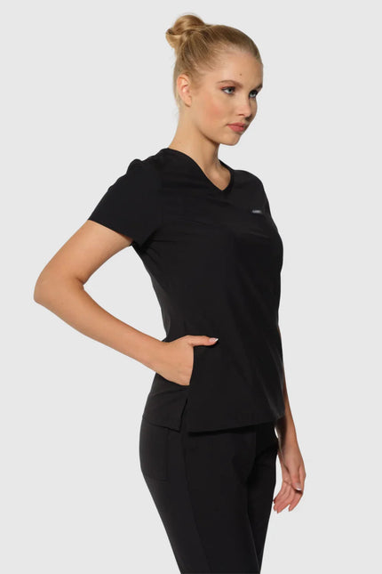 Euphoria Damla Yaka Kadın Tek Üst Siyah - Comfy Master