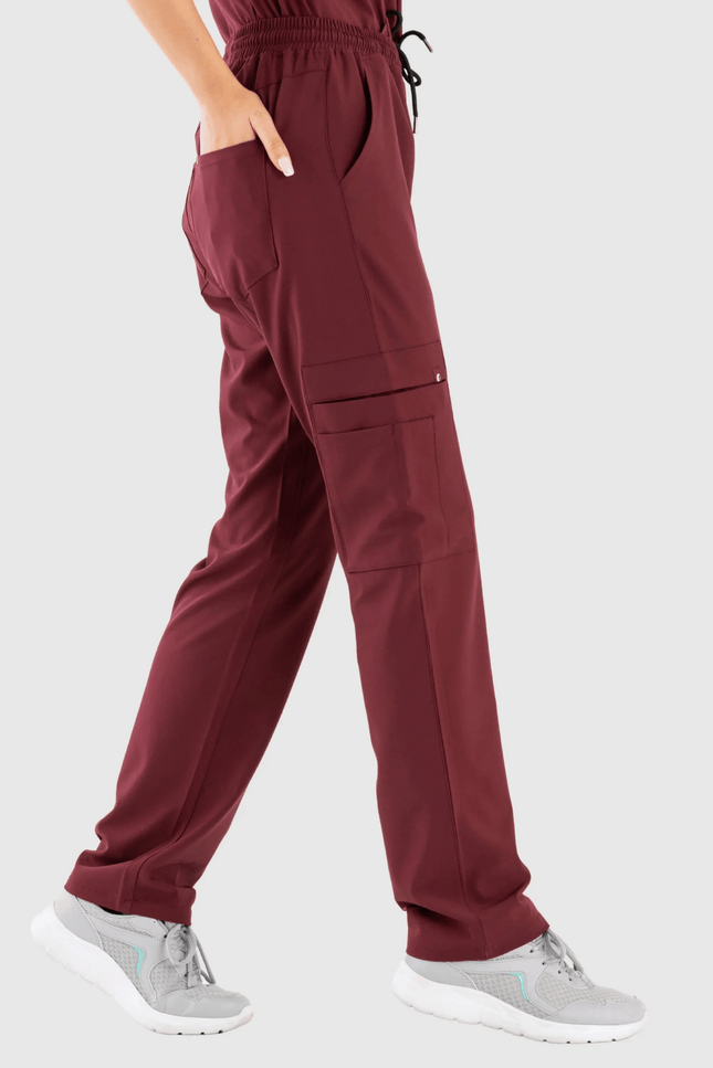 Harmony Bordo Kadın Kargo Medikal Üniforma Tek Alt - Comfy Master