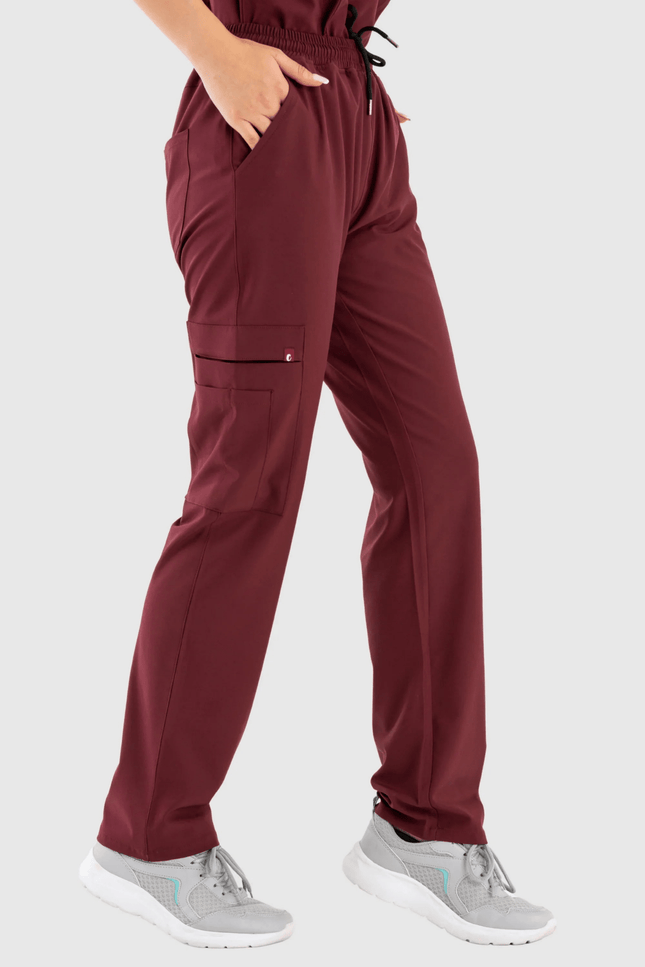 Harmony Bordo Kadın Kargo Medikal Üniforma Tek Alt - Comfy Master