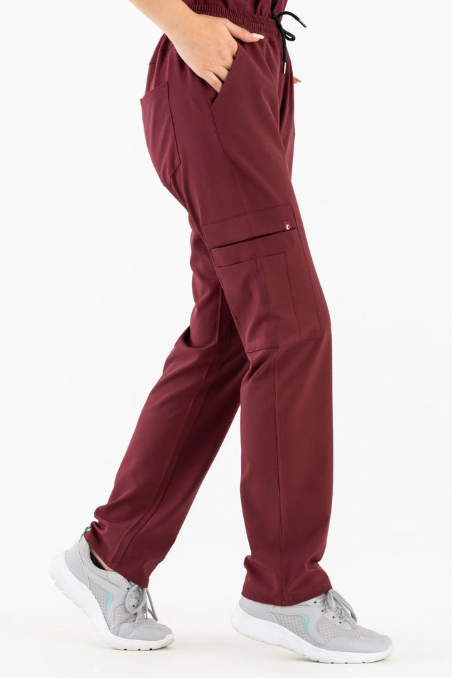Comfy Master - Harmony Bordo Kadın Kargo Medikal Üniforma Tek Alt - Comfy Master Outlet