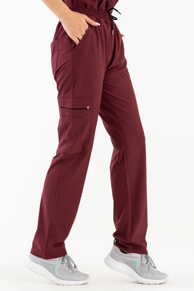 Comfy Master - Harmony Bordo Kadın Kargo Medikal Üniforma Tek Alt - Comfy Master Outlet