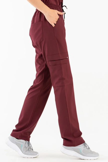 Comfy Master - Harmony Bordo Kadın Kargo Medikal Üniforma Tek Alt - Comfy Master Outlet
