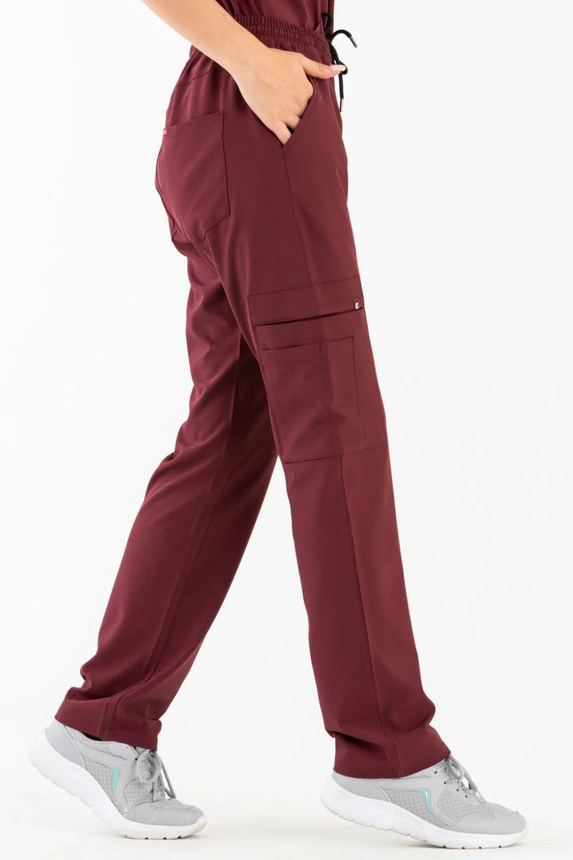 Comfy Master - Harmony Bordo Kadın Kargo Medikal Üniforma Tek Alt - Comfy Master Outlet