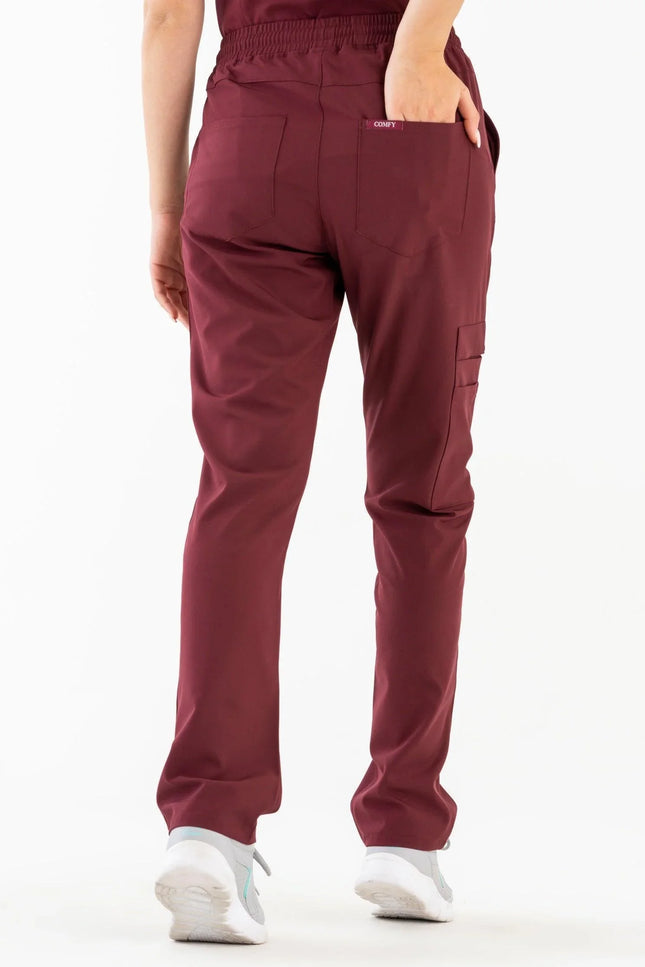 Comfy Master - Harmony Bordo Kadın Kargo Medikal Üniforma Tek Alt - Comfy Master Outlet