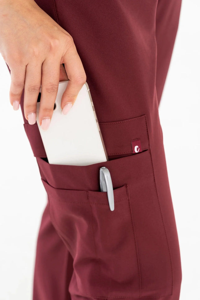 Comfy Master - Harmony Bordo Kadın Kargo Medikal Üniforma Tek Alt - Comfy Master Outlet