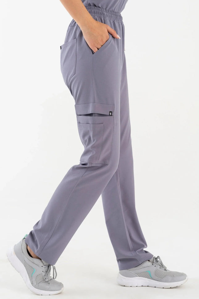 Comfy Master - Harmony Gri Kadın Kargo Medikal Üniforma Tek Alt - Comfy Master Outlet