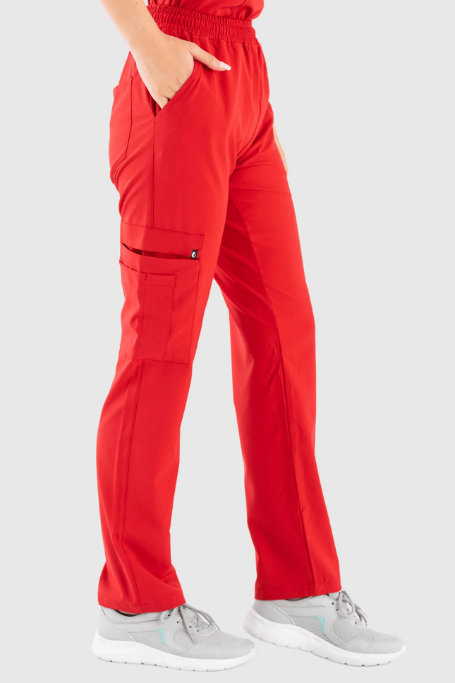 Harmony Kırmızı Kadın Kargo Medikal Üniforma Tek Alt - Comfy Master