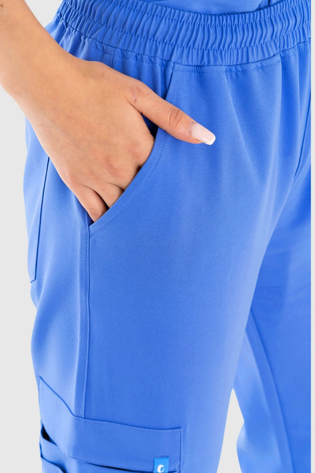Harmony Saks Mavi Kadın Kargo Medikal Üniforma Tek Alt - Comfy Master