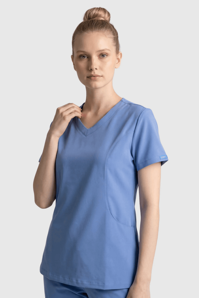 Lui Açık Mavi Kadın Damla Yaka Medikal Üniforma Tek Üst - Comfy Master