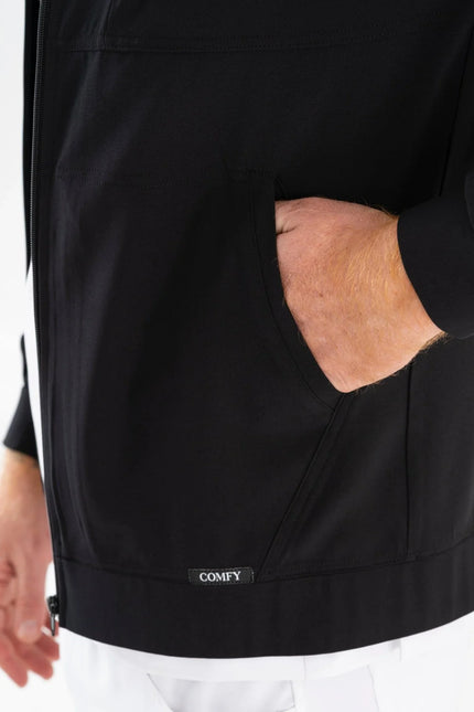 Matthew Siyah Erkek Medikal Fermuarlı Ceket - Comfy Master