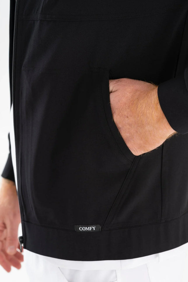 Matthew Siyah Erkek Medikal Fermuarlı Ceket - Comfy Master
