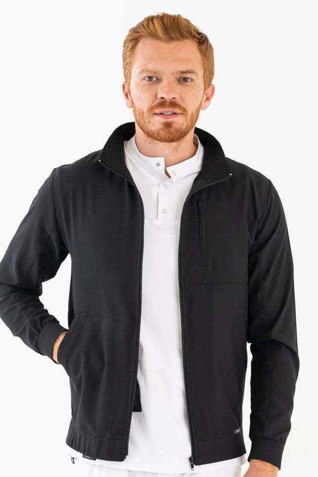 Matthew Siyah Erkek Medikal Fermuarlı Ceket - Comfy Master