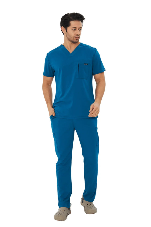 Comfy Master – Rebel Petrol Erkek V-Yaka Medikal Üniforma Tek Üst