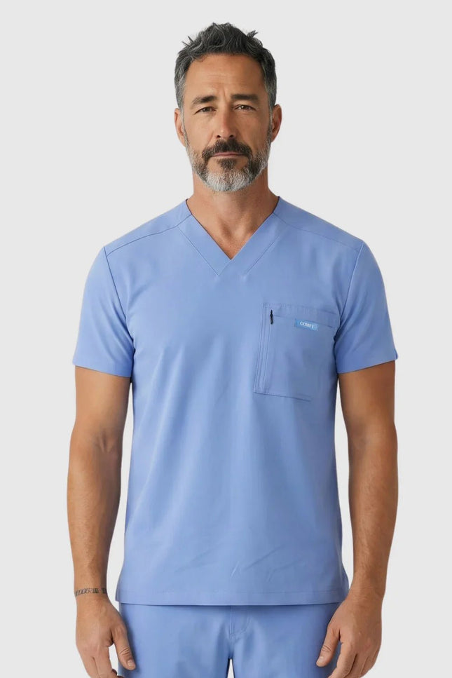 Rebel Açık Mavi Erkek V - Yaka Medikal Üniforma Tek Üst - Comfy Master