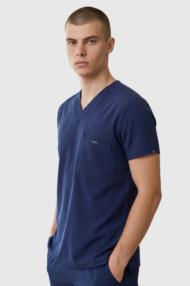 Rebel Lacivert Erkek V - Yaka Medikal Üniforma Tek Üst - Comfy Master