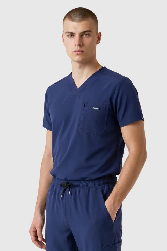 Rebel Lacivert Erkek V - Yaka Medikal Üniforma Tek Üst - Comfy Master