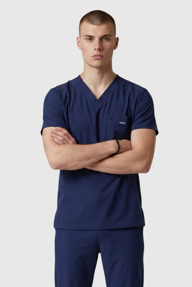 Rebel Lacivert Erkek V - Yaka Medikal Üniforma Tek Üst - Comfy Master