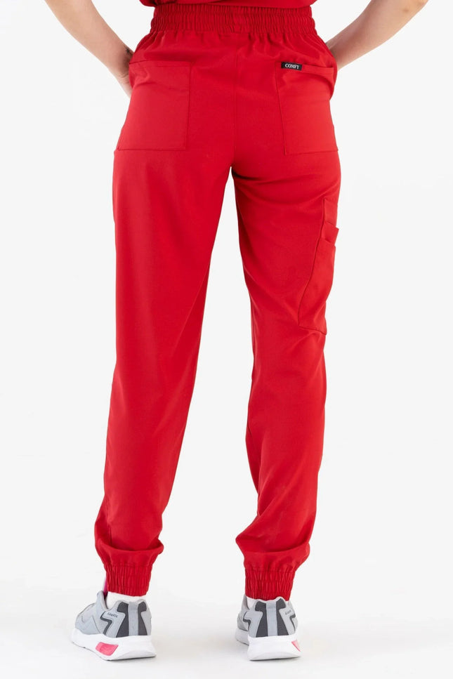 Comfy Master – Sierra Kırmızı Kadın Kargo Jogger Medikal Üniforma Tek Alt - Comfy Master Outlet