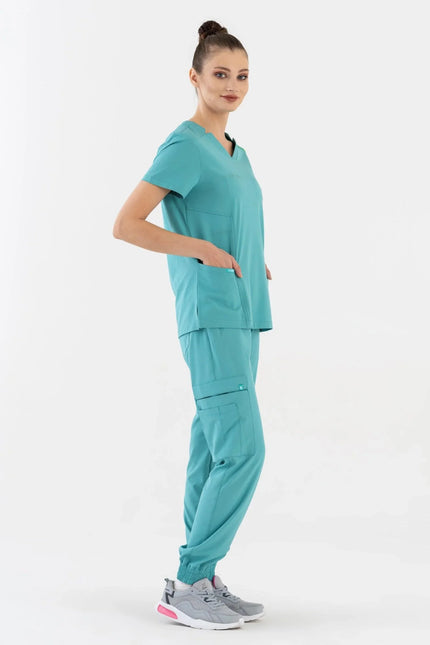 Comfy Master – Sierra Turkuaz Kadın Kargo Jogger Medikal Üniforma Tek Alt - Comfy Master Outlet