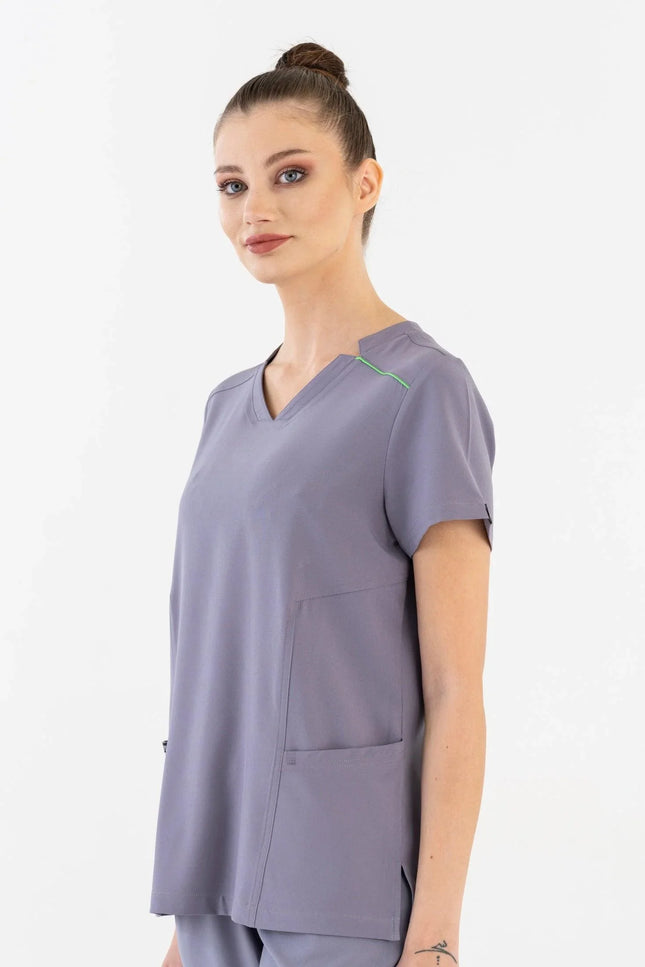 Comfy Master – Victoria Gri Kadın Medikal Üniforma Tek Üst - Comfy Master Outlet