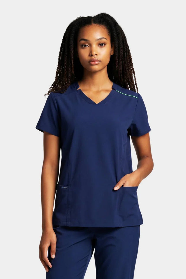 Victoria Lacivert Kadın Medikal Üniforma Tek Üst - Comfy Master