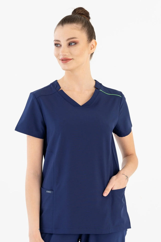 Comfy Master – Victoria Lacivert Kadın Medikal Üniforma Tek Üst - Comfy Master Outlet