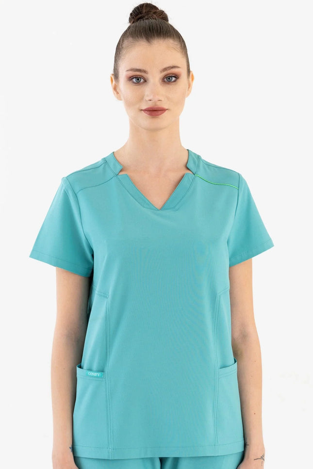 Comfy Master – Victoria Turkuaz Kadın Medikal Üniforma Tek Üst - Comfy Master Outlet